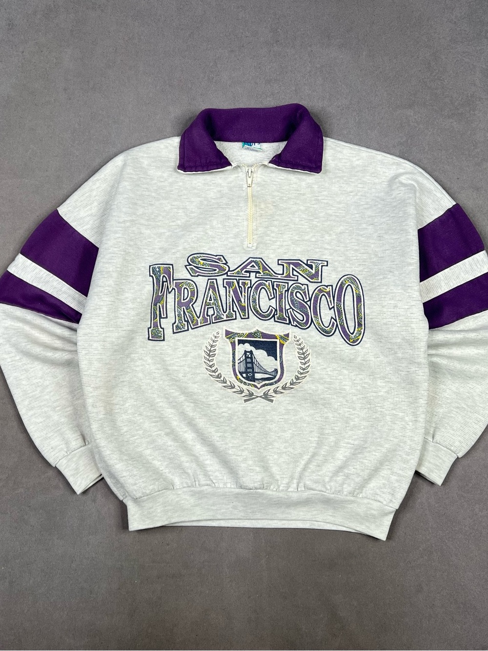 Vintage San Francisco Gray & Purple Zip-Up